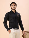 Men’s White Slim Fit Embroidered Shirt