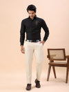 Men’s White Slim Fit Embroidered Shirt