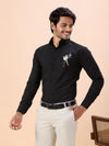 Men’s Black Embroidered Formal Shirt – Slim Fit (Copy)
